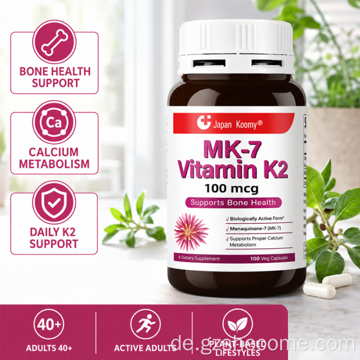 Shecome Vitamin K2 MK-7 Kapseln Knochengesundheit
